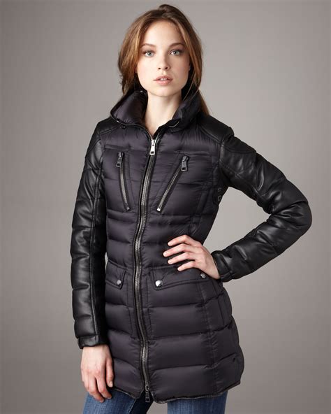 burberry coat women leather sleeves|Burberry leather jacket men's.